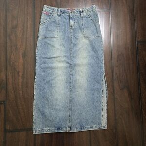 Vintage Y2K Union Bay Skirt Womens 9 Juniors Maxi Pencil Denim Side Slits Boho